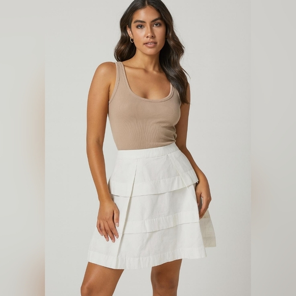 J. Crew Cream A-Line Skirt - Picture 1 of 6